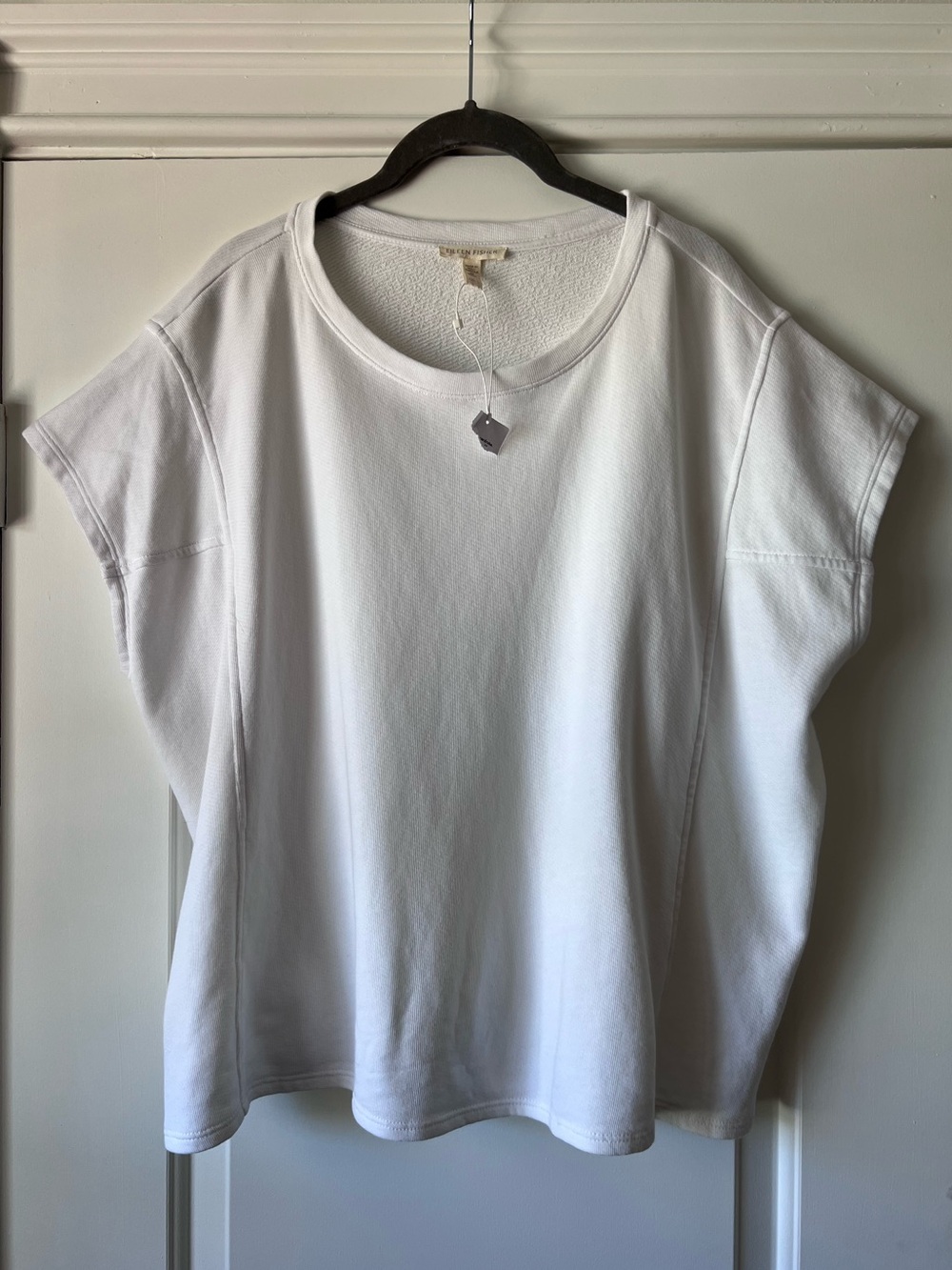 NWT Eileen Fisher 100% Organic Cotton White Shirt Sweatshirt Athletic